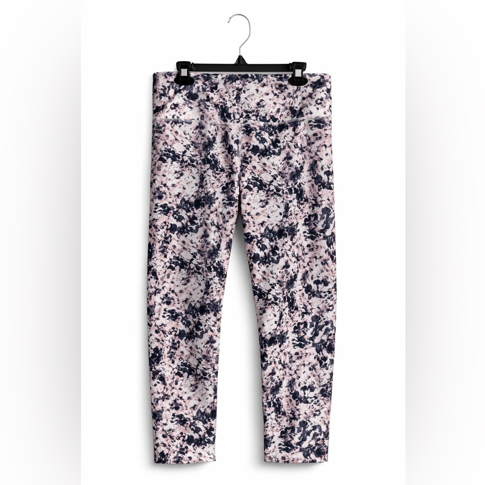 Balance Collection Capri Leggings High Waist Tie Dye Pink Black Large
